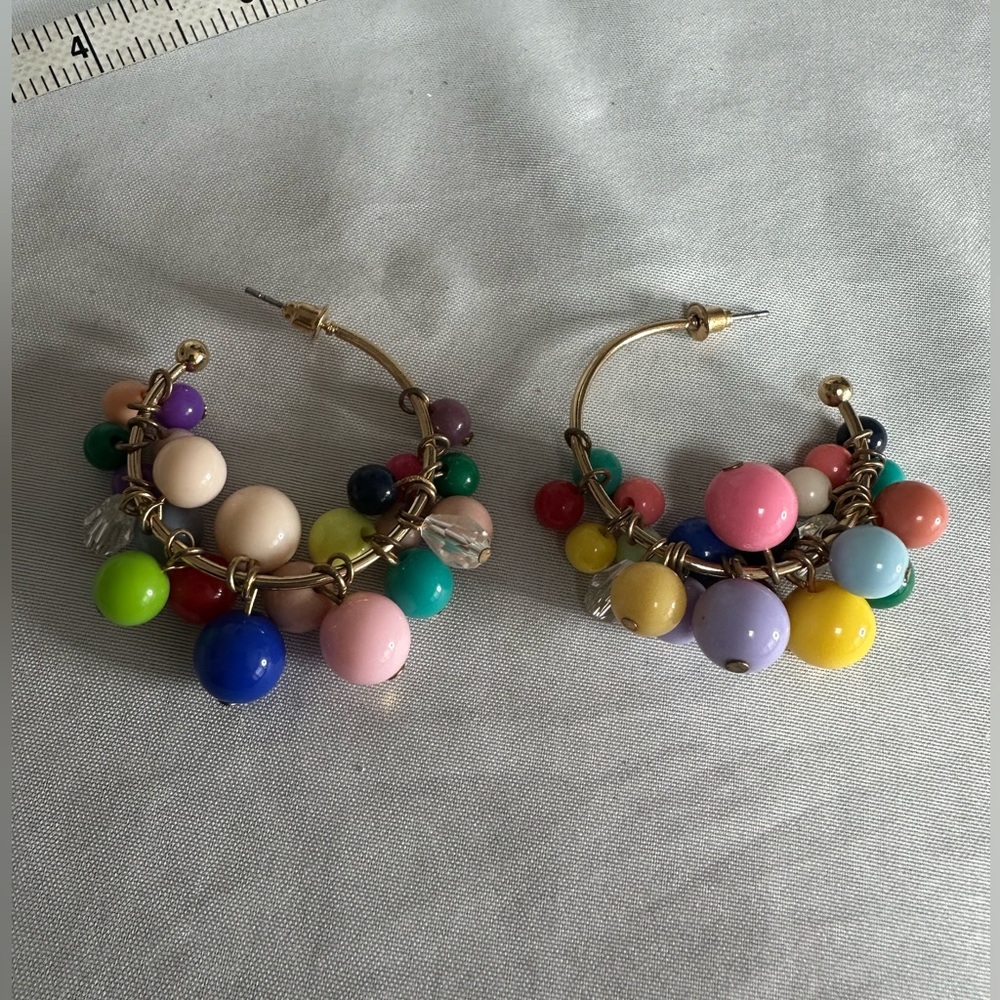 Convertible multi bead hoop earrings